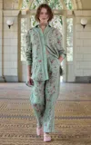 Agua By Agua Bendita Cecelia Floral Linen Shirt In Green