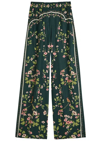 Agua By Agua Bendita Cecilia Mosquetero Floral-print Linen Trousers In Multi