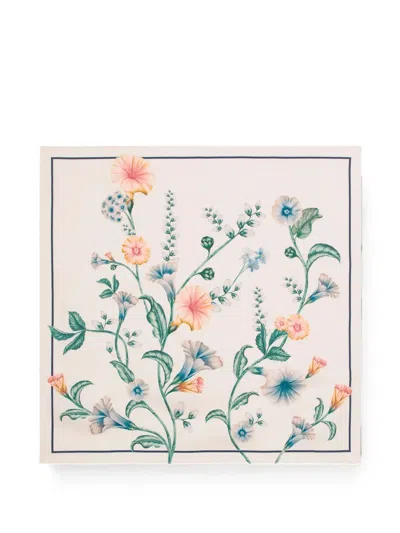 Agua By Agua Bendita Ceiba Brisa Floral-print Silk-twill Scarf In Neutral