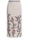 Agua By Agua Bendita Chlorella Embroidered Linen Midi Skirt In White