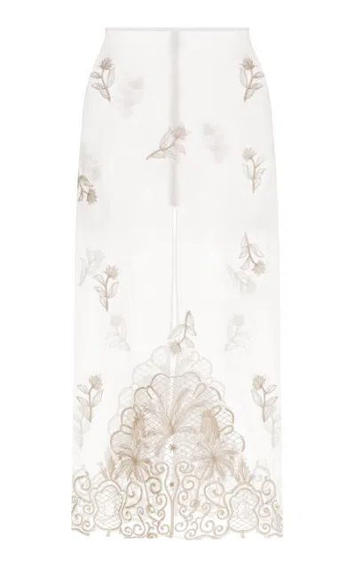 Agua By Agua Bendita Chlorella Tristan Silk Maxi Skirt In White
