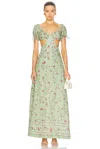 Agua By Agua Bendita Cielo Honeysuckle Floral Linen Maxi Dress In Multicolor