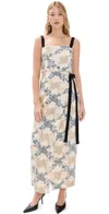 Agua By Agua Bendita Cinefila Bow-detailed Linen Midi Dress In Multicolor