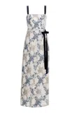 Agua By Agua Bendita Cinefila Bow-detailed Linen Midi Dress In White