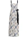 Agua By Agua Bendita Cinefila Bow-detailed Linen Midi Dress In White