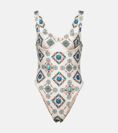 Agua By Agua Bendita Citrino Platero One Piece In Beige