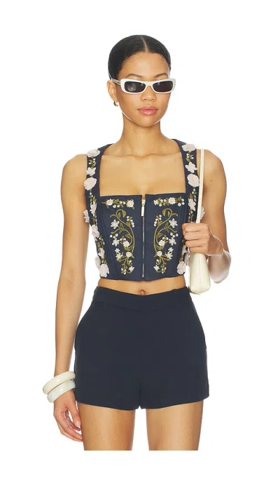 Agua By Agua Bendita Cornalina Valle Top In Black