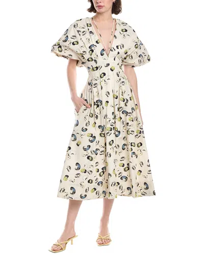 Agua By Agua Bendita Cosecha Linen Maxi Dress In White