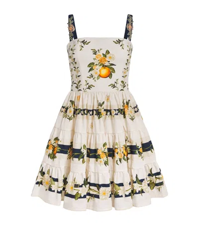 Agua By Agua Bendita Lima Valle Floral-print Tiered Mini Dress In Multi