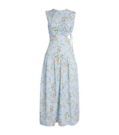 Agua By Agua Bendita Cotton Otono Navegante Midi Dress In Blue