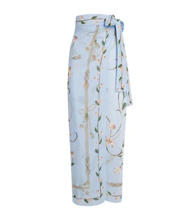 Agua By Agua Bendita Cotton-silk Lavanda Navegante Pareo In Blue