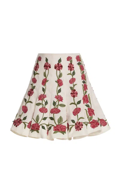 Agua By Agua Bendita Crezo Embroidered Mini Skirt