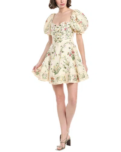 Agua By Agua Bendita Cultivo Linen Mini Dress In Beige