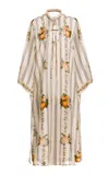 Agua By Agua Bendita Datil Valle Printed Kaftan Dress In Brown