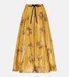 Agua By Agua Bendita Delta Floral Cotton-blend Maxi Skirt In Yellow