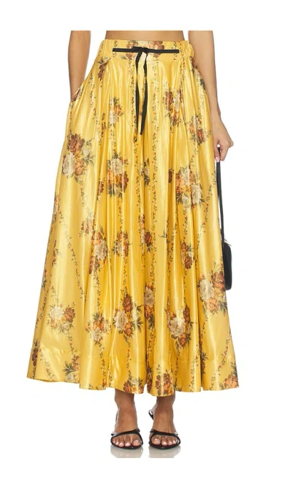 Agua By Agua Bendita Delta Maxi Skirt In Yellow
