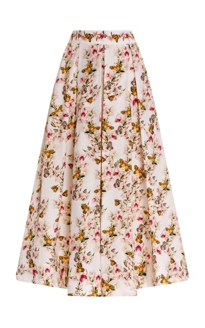 Agua By Agua Bendita Delta Orquidea Cotton Maxi Skirt In Multi