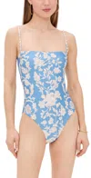 Agua By Agua Bendita Durazno Madera Bead-embellished Floral-print Recycled Swimsuit In Multicolor