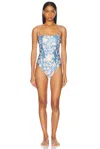 Agua By Agua Bendita Durazno Madera Bead-embellished Floral-print Recycled Swimsuit In Multicolor