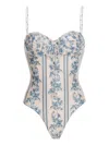 Agua By Agua Bendita Ebano Floral One-piece Bathing Suit In White