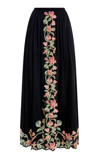 Agua By Agua Bendita Eclipse Castillo Cotton Maxi Skirt In Multi