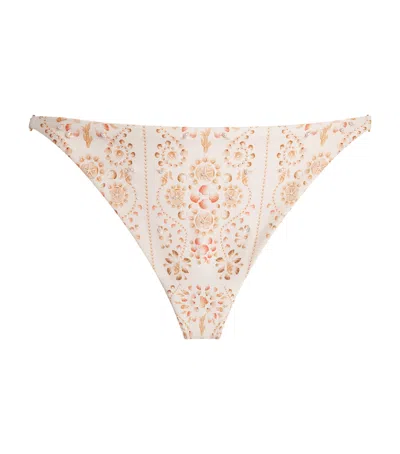 Agua By Agua Bendita Embellished Palmira Play Bikini Bottoms In Ivory