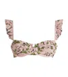 Agua By Agua Bendita Jengibre Floral Linen Bikini Top