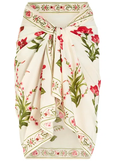 Agua By Agua Bendita Emelina Canna Floral-print Cotton And Silk-blend Sarong In Multi