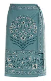 Agua By Agua Bendita Emelina Ceiba Cotton And Silk Pareo In Blue