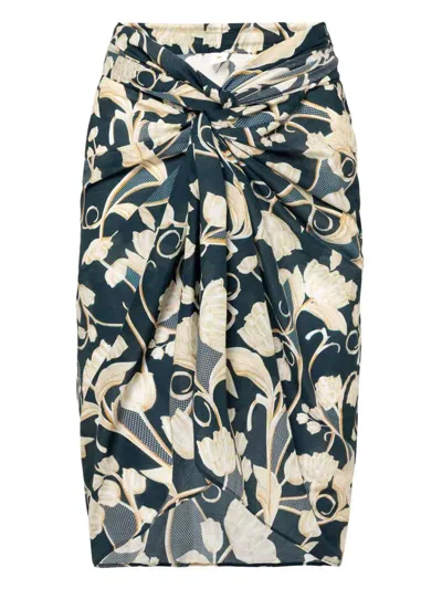 Agua By Agua Bendita Emelina Perla Floral-print Pareo In Blue