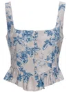 Agua By Agua Bendita Eslabon Ruffled Top In Weiss