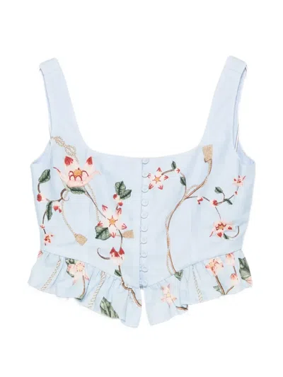Agua By Agua Bendita Eslabon Navegante Cropped Top In Blue
