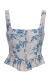 Agua By Agua Bendita Eslabon Ruffled Top In Light Blue
