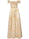 Agua By Agua Bendita Women's Espliego Bisuteria Floral Frill Off-the-shoulder Maxi Dress In White