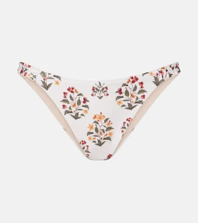 Agua By Agua Bendita Floral Bikini Bottoms In White