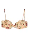 Agua By Agua Bendita Floral Bikini Top In Neutral
