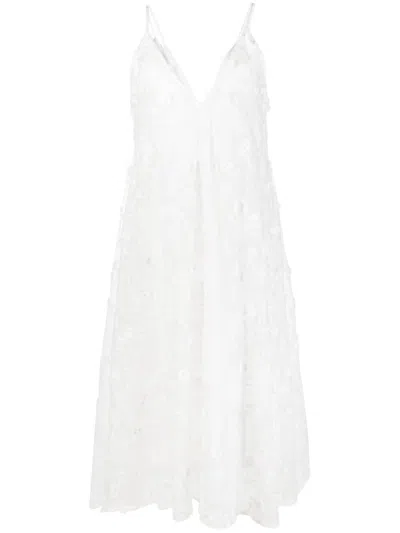 Agua By Agua Bendita Midikleid Mit Blumenstickerei In White