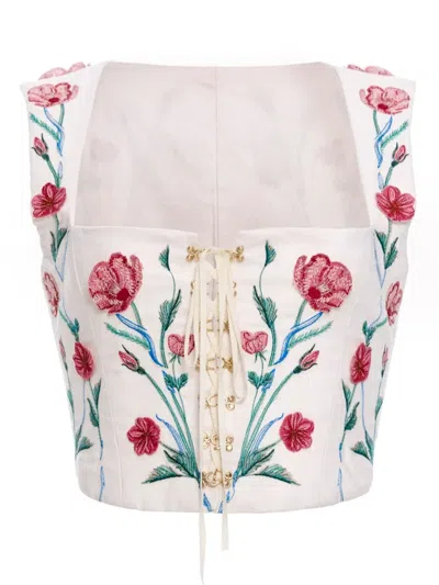 Agua By Agua Bendita Floral-print Corset