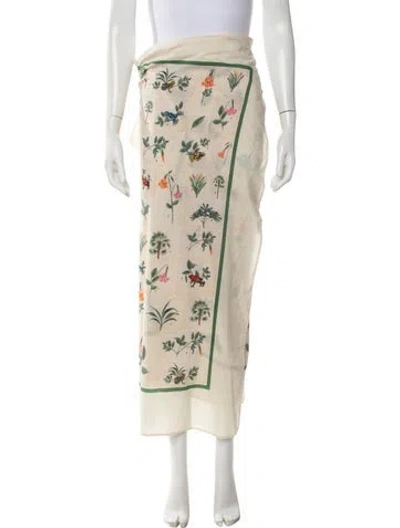 Pre-owned Agua By Agua Bendita Floral Print Cover-up In Neutrals