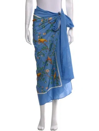 Pre-owned Agua By Agua Bendita Floral Print Long Skirt In Blue