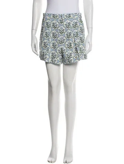 Pre-owned Agua By Agua Bendita Floral Print Mini Shorts In Blue