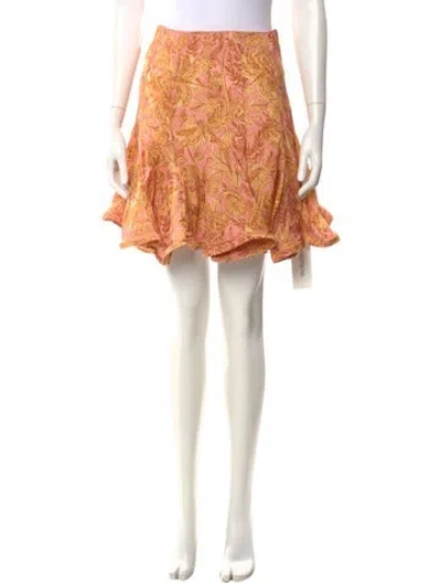 Pre-owned Agua By Agua Bendita Floral Print Mini Skirt W/ Tags In Pink