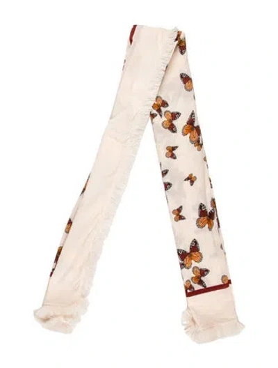 Pre-owned Agua By Agua Bendita Floral Print Scarf W/ Tags In Neutral