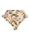 Agua By Agua Bendita Gerüschtes Bikinihöschen Mit Blumen-print In Neutral
