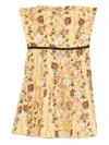 Agua By Agua Bendita Floral Strapless Mini Dress In Neutral