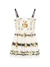 Agua By Agua Bendita Lima Valle Floral-print Tiered Mini Dress In Neutral