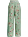 Agua By Agua Bendita Weite Hose Florecer Honeysuckle Aus Leinen In Green