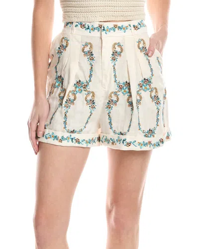 Agua By Agua Bendita Florero Linen Short In White