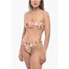 Agua By Agua Bendita Gathered Eneldo Frutal Bikini Set With Bandeau Top In Pink