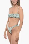 Agua By Agua Bendita Gathered Bikini Set With Bandeau Top In Green
